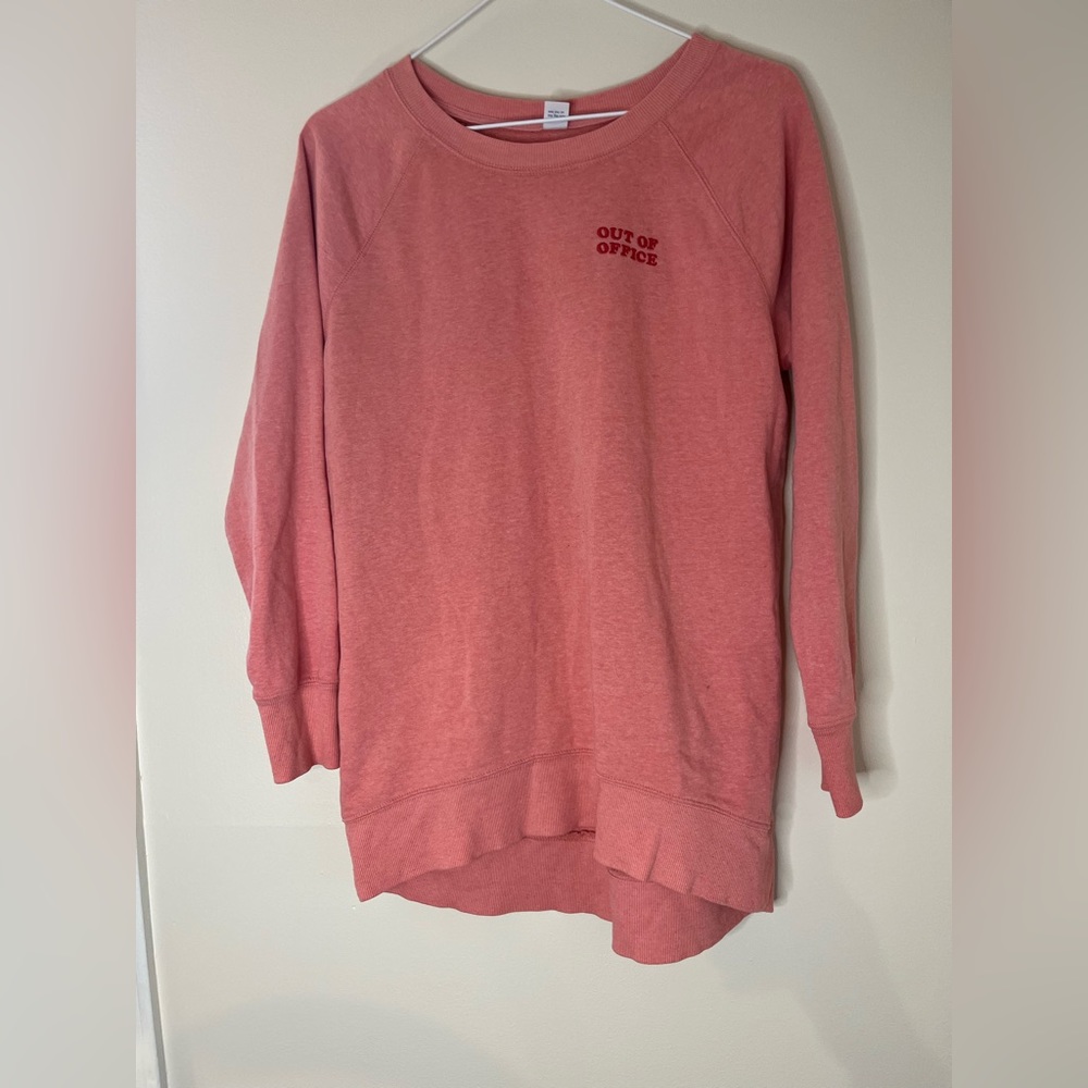 old navy “out of office” tunic sweatshirt